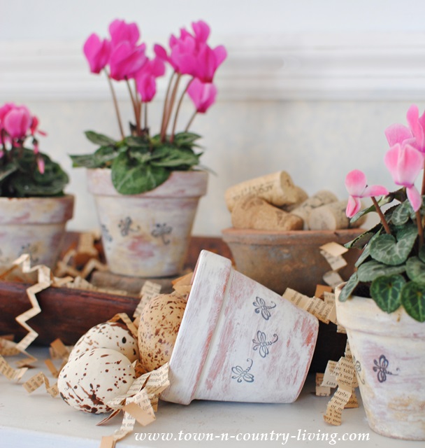 Aged and Stamped Garden Pots
