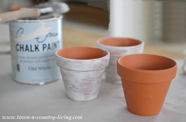 How to Whitewash Clay Garden Pots