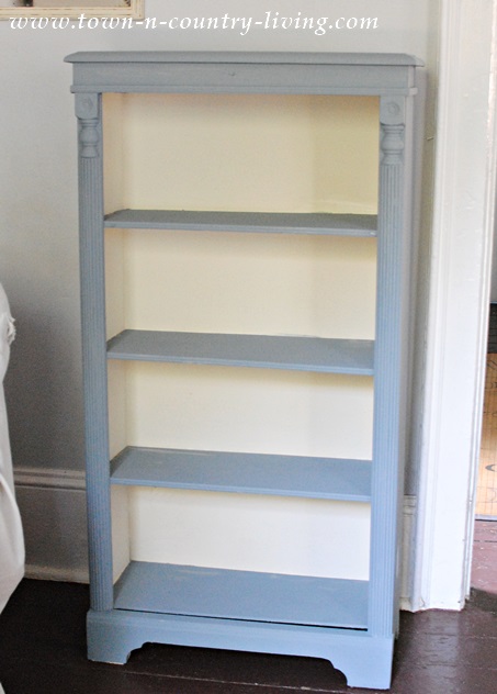 Bookcase with a blend of Annie Sloan Chalk Paints. I used one part Graphite and one part Louis Blue