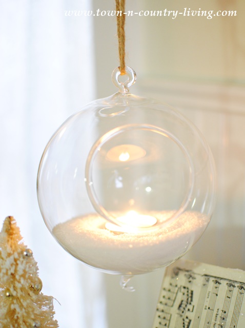 Hanging Snow Globe with Votive Candle