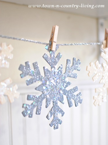 DIY Glitter Snowflake Ornaments - Town & Country Living