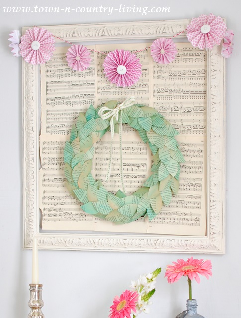 DIY Color Washed Book Page Wreath
