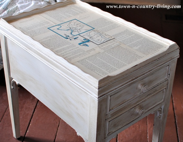 Decoupaged End Tables Using Book Pages