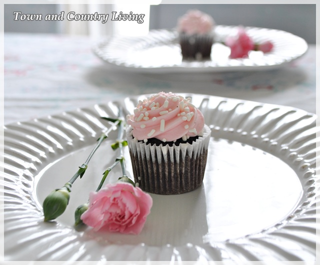 Chocolate Cupcake with Pink Frosting