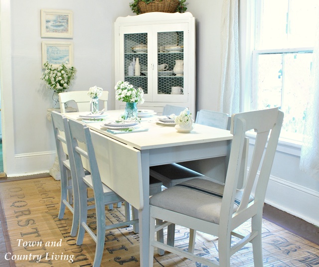 Country white dining room - Town and Country Living blog
