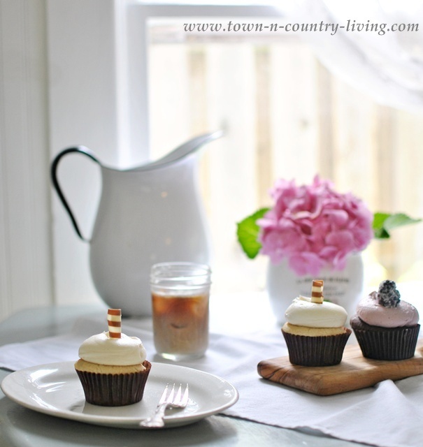 Cupcakes and Iced Coffee in a Farmhouse Kitchen - Town and Country Living blog