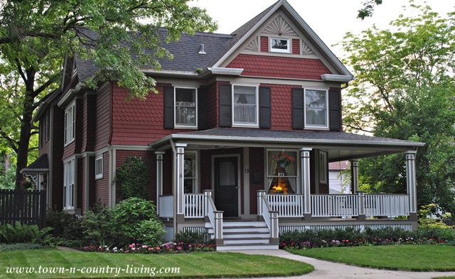 Red Historic Home in Naperville, Illinois