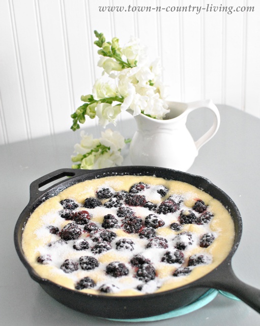 Making Blackberry Cornmeal Cake via Town and Country Living
