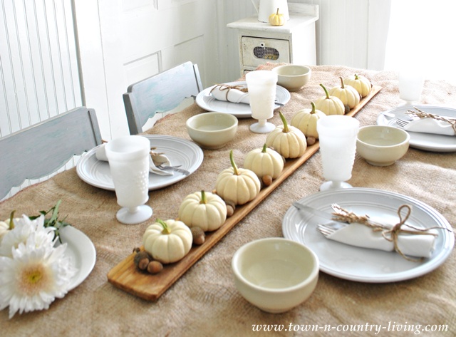 Fall Decor Table Setting via Town and Country Living