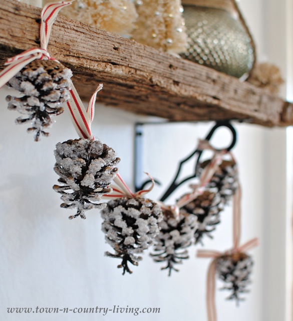 How to make a pine cone garland via Town and Country Living