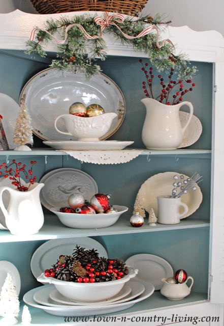 Red and White Christmas theme at Town and Country Living