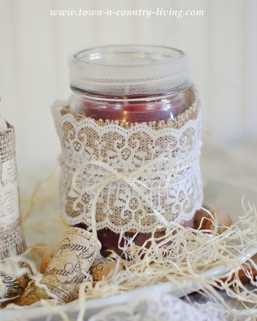 DIY mason jar candle via Town and Country Living