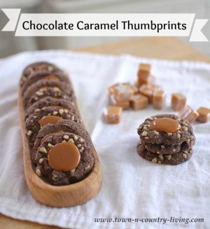 Chocolate Caramel Thumbprints by Town and Country Living
