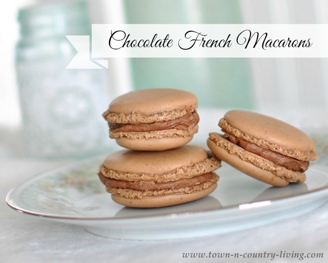 Chocolate French Macarons by Town and Country Living