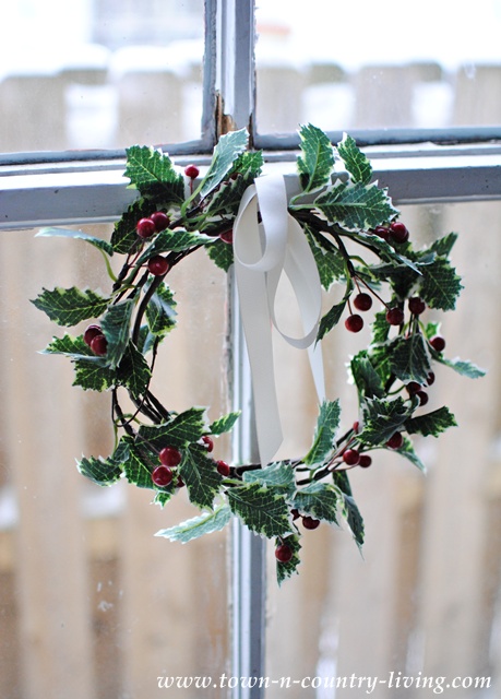 Christmas Holly Wreath at Town and Country Living