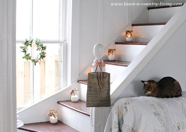 Farmhouse Christmas Staircase at Town and Country Living