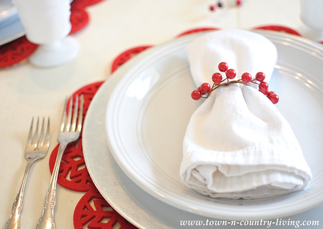 Christmas place setting by Town and Country Living