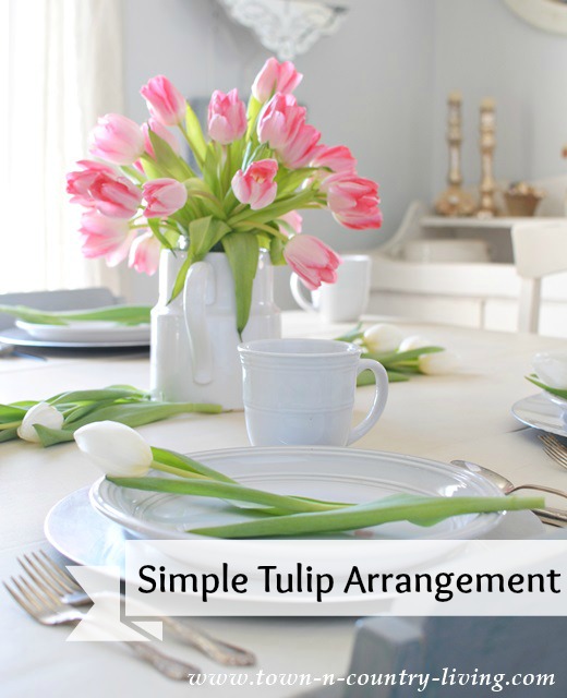 Simple Tulip Arrangement via Town and Country Living