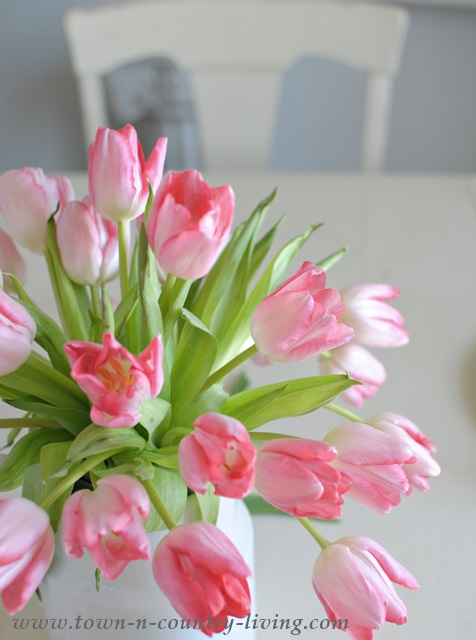 Pink Tulip Arrangement via Town and Country Living
