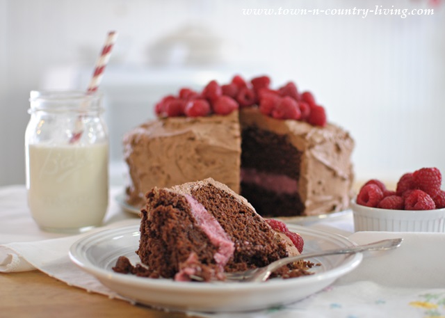 Dark Chocolate Raspberry Layer Cake