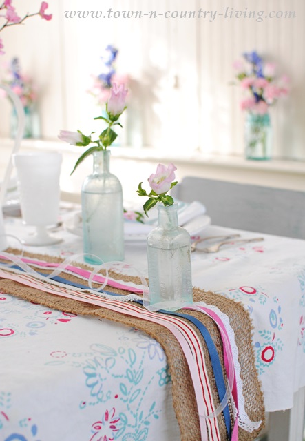 Spring Table Setting in a Farmhouse Kitchen