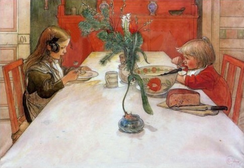 Evening Meal Painting by Carl Larsson