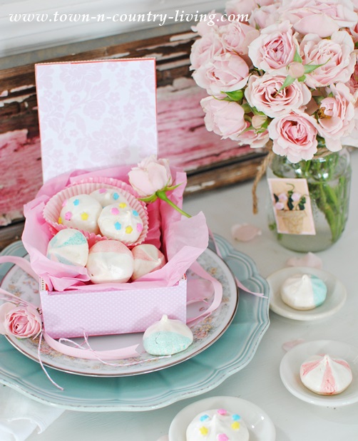 French-Meringues-and-Pink-Roses-for-Mother's-Day