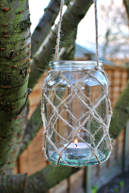 Mason Jar Twine Lantern by Quinton Wench