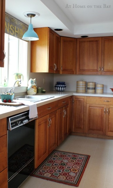 Kitchen with Cherry Wood Cabinets