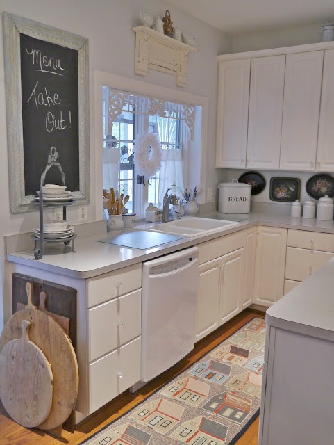 White Kitchen with Chalkboard Menu