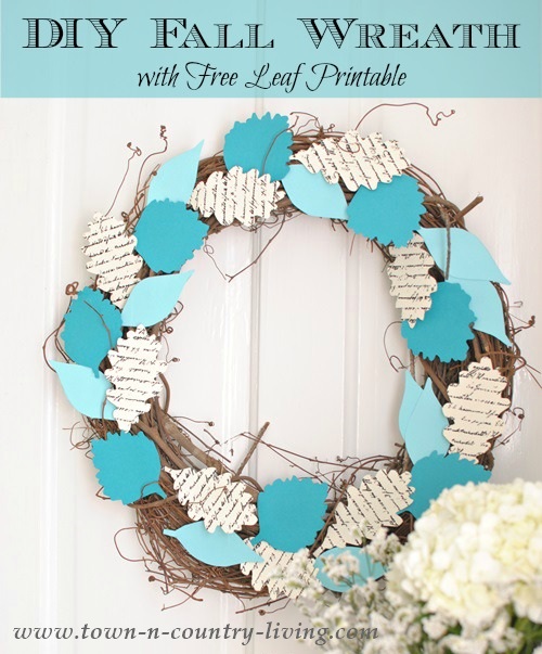 DIY Fall Wreath and Free Leaf Template Printable