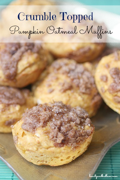 Crumble Topped Pumpkin Oatmeal Muffins