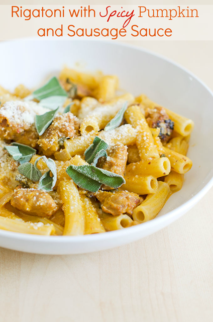 Rigatoni with Spicy Pumpkin and Sausage