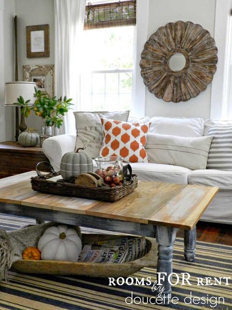Rustic Living Room in Fall Home Tour