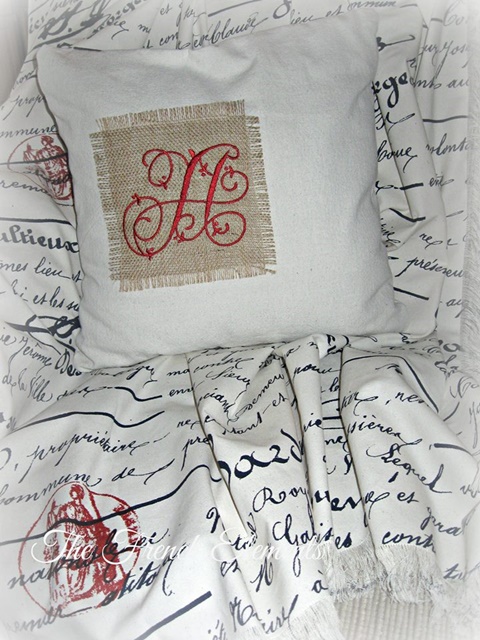 French inspired document throw