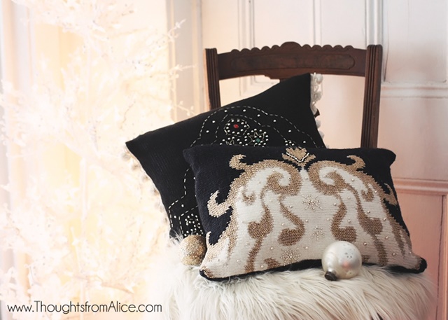 Holiday Throw Pillows from Sweaters