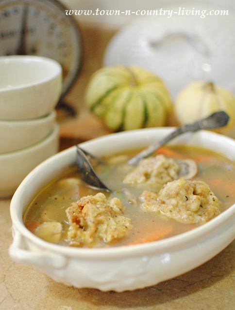 Homemade soup - Turkey Stuffing Dumpling Soup