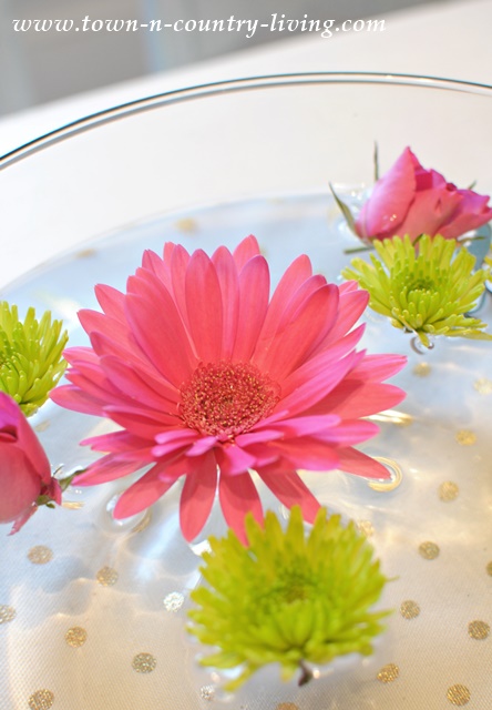 Floating flowers for centerpiece