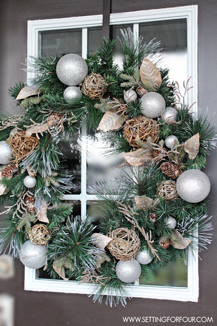 Silver and Green Christmas Wreath