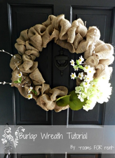 Spring Burlap Wreath by Rooms for Rent