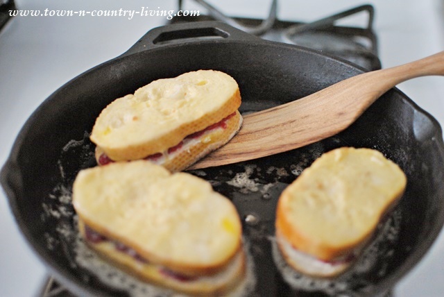Flipping Stuffed French Toast with Hand Carved Spurtle