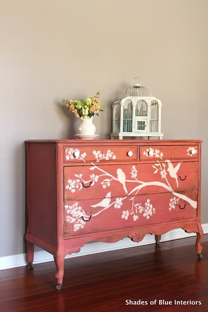 Stenciled Spring Dresser by Shades of Blue Interiors