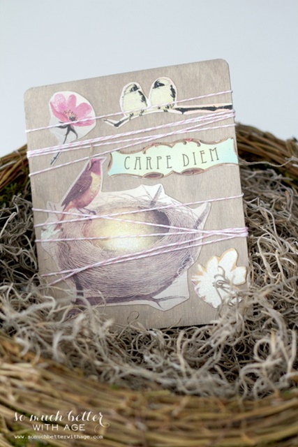 Spring Art Postcard with Mixed Media