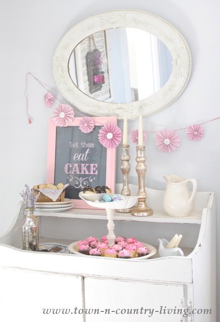 How to create a pretty dessert bar using plain items from the thrift store.