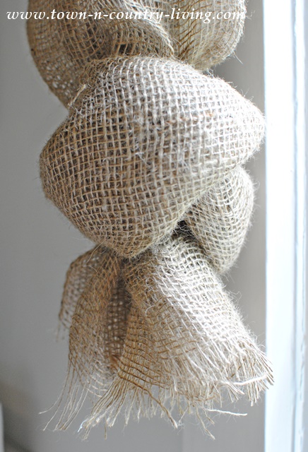 How to knot the end of landscape burlap curtain swags