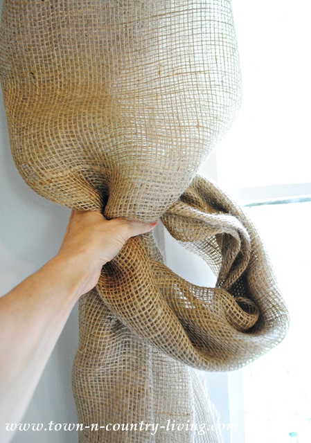 How to make a knotted burlap curtain swag