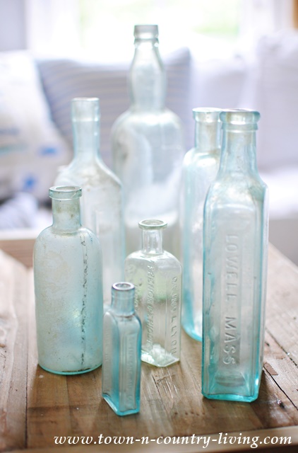 Vintage Aqua Bottles