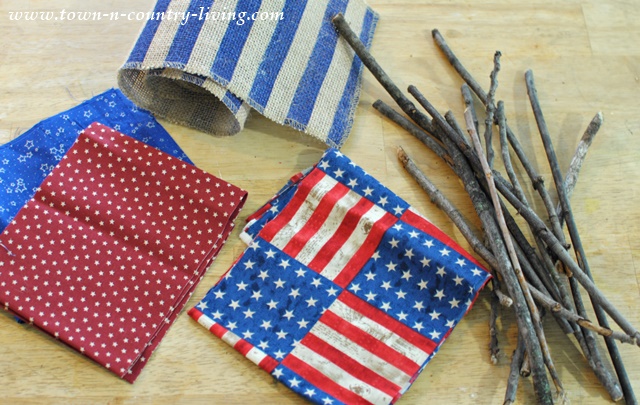 Tutorial for making DIY mini flags from fabric and sticks