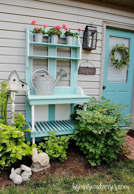 Painted Potting Bench