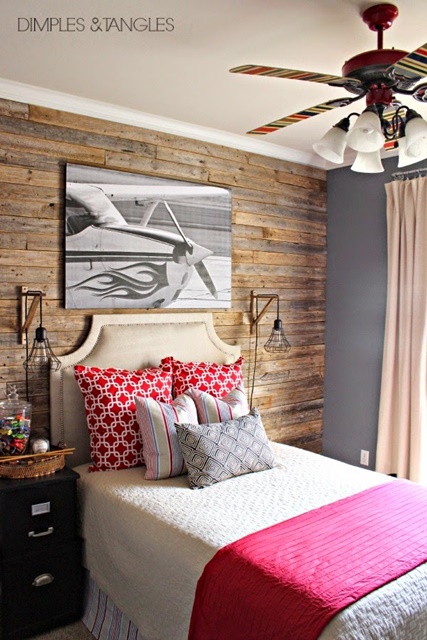 Boys Bedroom with Planked Walls